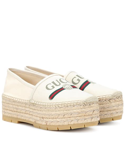 gucci logo canvas skiry|gucci canvas espadrilles.